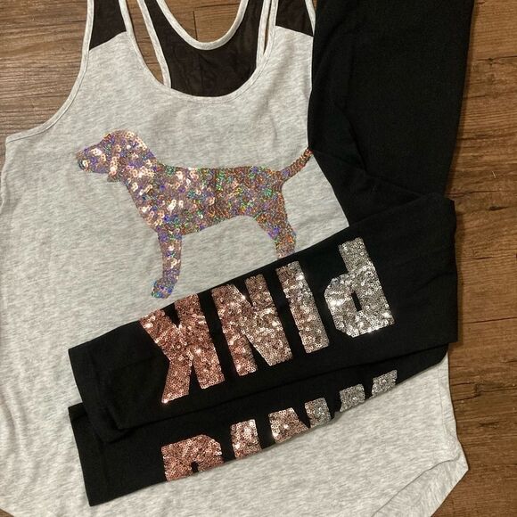 VS PINK IRIDESCENT DOG BLING OUTFIT SET S - Picture 3 of 11